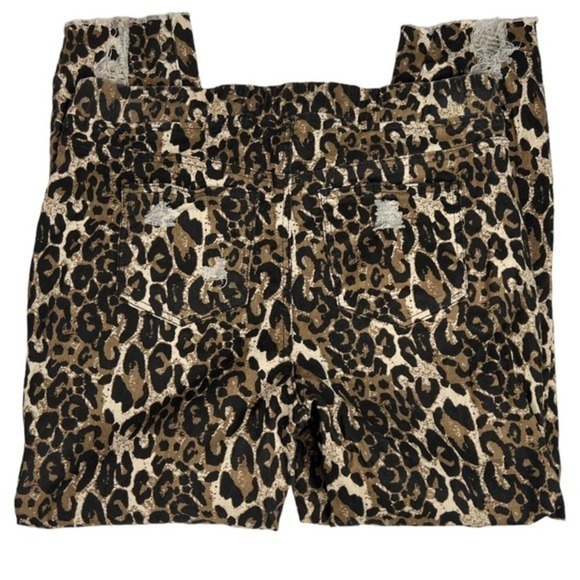 Royalty for Me‎ High Rise Distressed Ankle Joggers Leopard Print Size Large - Picture 5 of 11